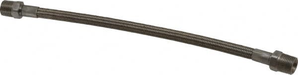 Made in USA - 12" OAL, 5/16" ID, 2,500 Max psi, Flexible Metal Hose Assembly - Caliber Tooling