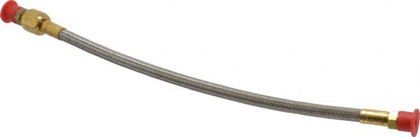 Made in USA - 12" OAL, 3/16" ID, 3,000 Max psi, Flexible Metal Hose Assembly - Caliber Tooling