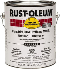 Rust-Oleum - 1 Gal Gloss Safety Blue Urethane Mastic - 162 to 274 Sq Ft/Gal Coverage, <340 g/L VOC Content, Direct to Metal - Caliber Tooling