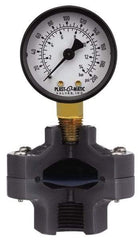 Plast-O-Matic - 30 Max Hg 2 Inch Dial Diameter, PVC Pressure Gauge Guard and Isolator - 3% Accuracy - Caliber Tooling