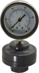 Plast-O-Matic - 100 Max psi, 2 Inch Dial Diameter, PVC Pressure Gauge Guard and Isolator - 3% Accuracy - Caliber Tooling