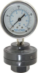 Plast-O-Matic - 200 Max psi, 2 Inch Dial Diameter, PVC Pressure Gauge Guard and Isolator - 3% Accuracy - Caliber Tooling