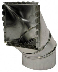 Made in USA - 7" ID Galvanized Duct Square Takeoff - 10" Long x 6-1/2" Wide, Standard Gage, 16 Piece - Caliber Tooling