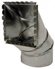 Made in USA - 8" ID Galvanized Duct Square Takeoff - 12" Long x 6-1/2" Wide, Standard Gage, 16 Piece - Caliber Tooling