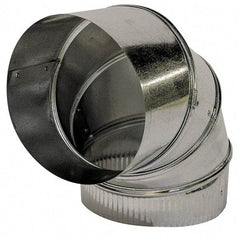 Made in USA - 12" ID Galvanized Duct Round Adjustable Elbow - 26 Gage, 4 Piece - Caliber Tooling