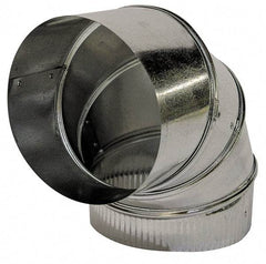 Made in USA - 16" ID Galvanized Duct Round Adjustable Elbow - 24 Gage, 4 Piece - Caliber Tooling