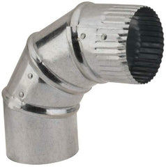 Made in USA - 3" ID Galvanized Duct Round Adjustable Elbow - Standard Gage, 30 Piece - Caliber Tooling