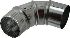 Made in USA - 3" ID Galvanized Duct Round Adjustable Elbow - 26 Gage, 30 Piece - Caliber Tooling