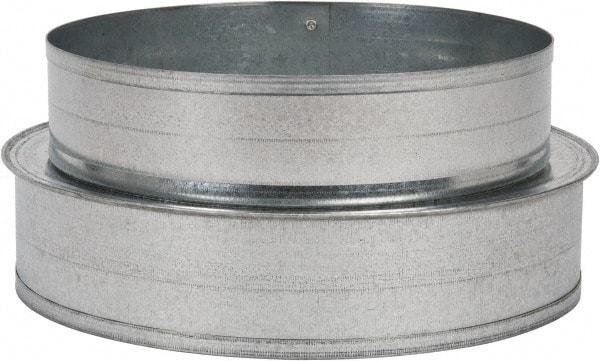 Made in USA - 7" ID Galvanized Duct Shortway Reducer without Crimp - Standard Gage, 12 Piece - Caliber Tooling