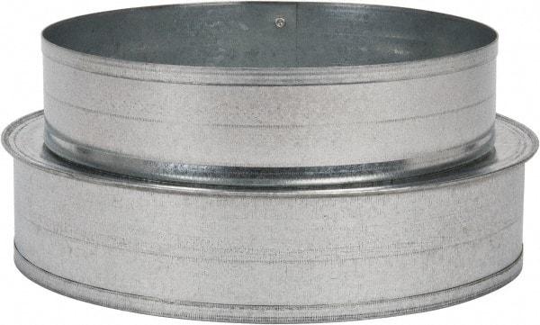 Made in USA - 8" ID Galvanized Duct Shortway Reducer without Crimp - Standard Gage, 24 Piece - Caliber Tooling