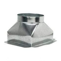 Made in USA - 8" ID Galvanized Duct Top Ceiling Box - 10" Long x 10" Wide x 7-3/4" High, Standard Gage, 12 Piece - Caliber Tooling