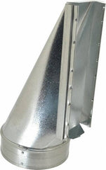 Made in USA - 6" ID Galvanized Duct End Stack Boot - 3-1/4" Long x 10" Wide, Standard Gage, 25 Piece - Caliber Tooling