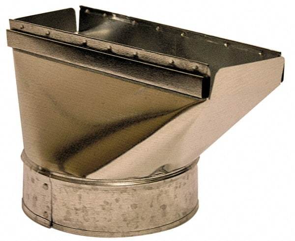 Made in USA - 6" ID Galvanized Duct Straight Stack Boot - 10" Long x 2-1/4" Wide, Standard Gage, 25 Piece - Caliber Tooling