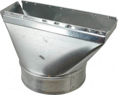 Made in USA - 6" ID Galvanized Duct Straight Stack Boot - 10" Long x 3-1/4" Wide, Standard Gage, 25 Piece - Caliber Tooling