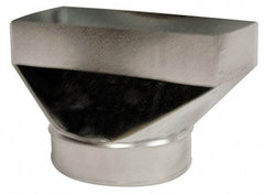 Made in USA - 6" ID Galvanized Duct Straight Register Boot - 12" Long x 2-1/4" Wide, Standard Gage, 20 Piece - Caliber Tooling