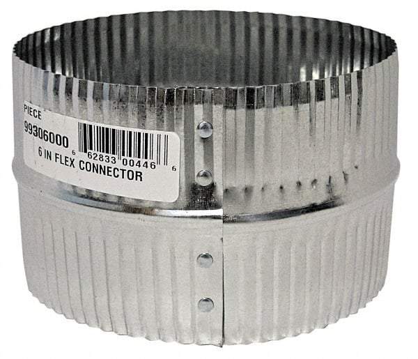 Made in USA - 8" ID Galvanized Duct Flex Connector - Standard Gage, 30 Piece - Caliber Tooling