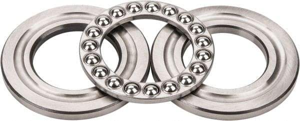 INA Bearing - 1-3/4" Inside x 3-3/32" Outside Diam, 13/16" Thick, Steel Ball Thrust Bearing - 14,000 Lbs. Static Capacity, 6,100 Max Pressure x Velocity - Caliber Tooling