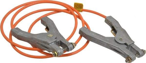 Hubbell Workplace - 19 AWG, 5 Ft., Hand Clamp, Grounding Cable with Clamps - Orange, Includes 2 Hand Clamps - Caliber Tooling