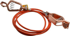 Hubbell Workplace - 19 AWG, 5 Ft., Alligator Clip, Grounding Cable with Clamps - Orange, Includes 2 Alligator Clips, Federal Specification A-A-59466-010 - Caliber Tooling