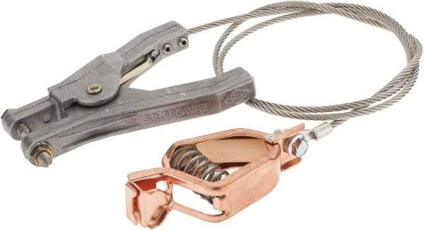 Hubbell Workplace - 19 AWG, 3 Ft., Alligator Clip, Hand Clamp, Grounding Cable with Clamps - Noninsulated, Federal Specification A-A-59466-010 - Caliber Tooling