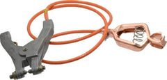 Hubbell Workplace - 19 AWG, 3 Ft., Alligator Clip, Hand Clamp, Grounding Cable with Clamps - Orange, Federal Specification A-A-59466-010 - Caliber Tooling