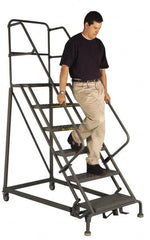 TRI-ARC - 130" 10 Step Ladder - Slope Ladder, 450 Lb Capacity, 100" Platform Height, 34" Base Width x 99" Depth, Perforated Tread - Caliber Tooling