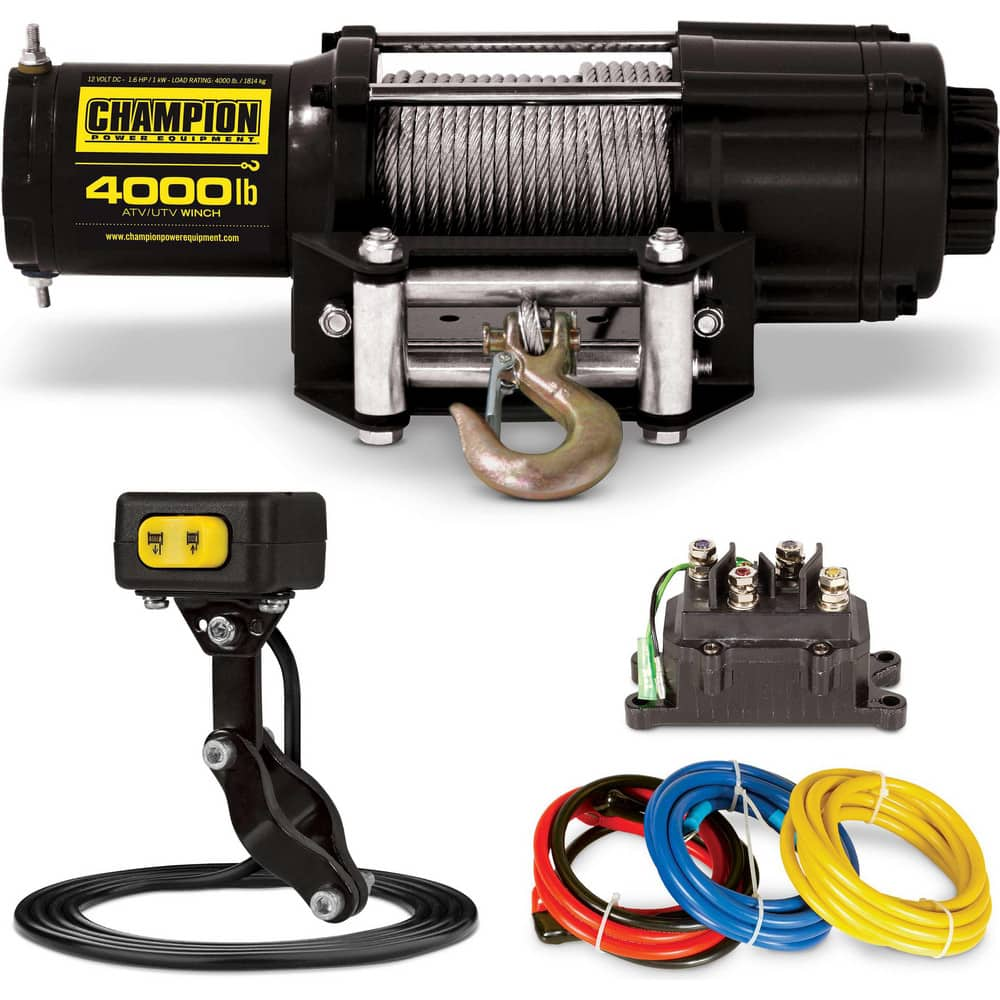 Automotive Winches; Winch Type: Utility; Winch Gear Type: Planetary; Winch Gear Ratio: 180:1; Cable Length (Feet): 49.000; Pull Capacity: 4000 lb; Cable Length: 49.000; Cable Diameter: .21875 in; Overall Length: 13.50; Overall Depth: 4.5 in; Overall Heigh