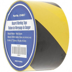 Value Collection - Black & Yellow Striped Vinyl Tape - 2" Wide - Caliber Tooling