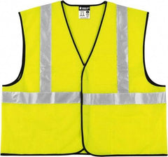 MCR Safety - Size 4XL High Visibility Lime Solid General Purpose Vest - 28.4" Chest, ANSI 107-2015, Hook & Loop Closure, 3 Pockets, Polyester - Caliber Tooling