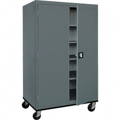 Sandusky Lee - 5 Shelf Mobile Storage Cabinet - Steel, 46" Wide x 24" Deep x 72" High, Charcoal Gray - Caliber Tooling