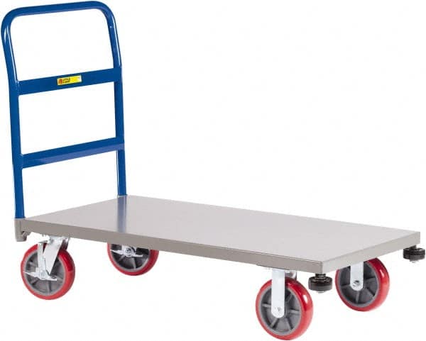 Little Giant - 3,600 Lb Capacity Steel Platform Truck - Steel Deck, 24" OAW, 36" Platform Length, Polyurethane Casters - Caliber Tooling