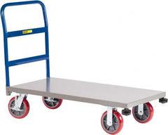 Little Giant - 3,600 Lb Capacity Steel Platform Truck - Steel Deck, 30" OAW, 48" Platform Length, Polyurethane Casters - Caliber Tooling