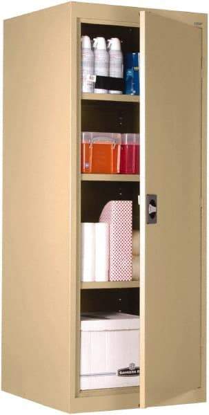 Sandusky Lee - 4 Shelf Locking Storage Cabinet - Steel, 24" Wide x 24" Deep x 60" High, Tropic Sand - Caliber Tooling