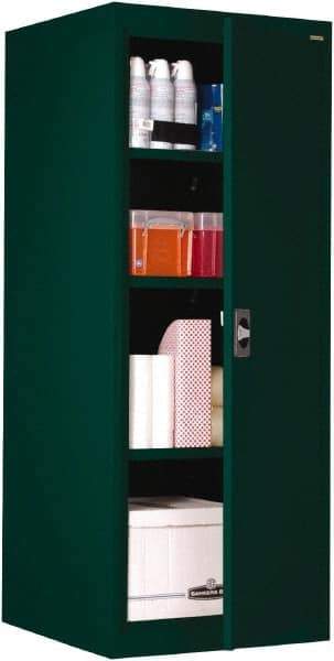 Sandusky Lee - 4 Shelf Locking Storage Cabinet - Steel, 24" Wide x 24" Deep x 60" High, Forest Green - Caliber Tooling