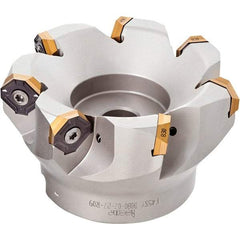 Iscar - 6.37" Cut Diam, 2" Arbor Hole, 0.18" Max Depth of Cut, 50° Indexable Chamfer & Angle Face Mill - 15 Inserts, IQ845 SYHU 07.. Insert, Right Hand Cut, Series DoveIQMill - Caliber Tooling