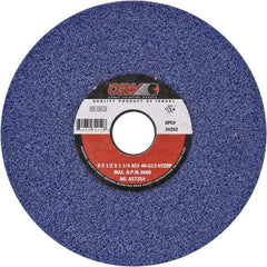 Camel Grinding Wheels - 8" Diam x 1-1/4" Hole x 1/2" Thick, G Hardness, 46 Grit Surface Grinding Wheel - Ceramic, Type 1, Medium Grade, Vitrified Bond, No Recess - Caliber Tooling