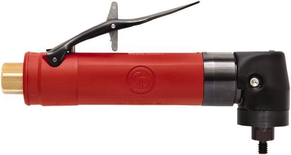 Chicago Pneumatic - 1/4" Collet, Straight Handle, Air Angle Die Grinder - 25,000 RPM, Rear Exhaust, 19 CFM, 0.5 hp, 90 psi, 6.35mm Inlet - Caliber Tooling