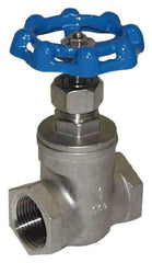 Legend Valve - 2" Pipe, Threaded Stainless Steel Solid Wedge Stem Gate Valve - 600 WOG, 125 WSP, Bolted Bonnet - Caliber Tooling