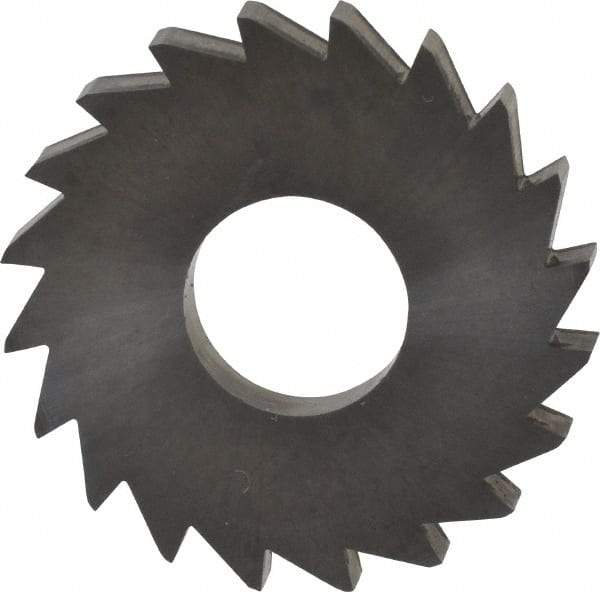 Made in USA - 1" Diam x 1/8" Blade Thickness x 3/8" Arbor Hole Diam, 20 Tooth Slitting and Slotting Saw - Arbor Connection, Right Hand, Uncoated, Solid Carbide, Concave Ground - Caliber Tooling