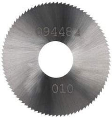 Made in USA - 1-1/4" Diam x 0.0313" Blade Thickness x 3/8" Arbor Hole Diam, 24 Tooth Slitting and Slotting Saw - Arbor Connection, Right Hand, Uncoated, Solid Carbide, Concave Ground - Caliber Tooling