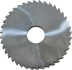 Made in USA - 2" Diam x 1/8" Blade Thickness x 1/2" Arbor Hole Diam, 40 Tooth Slitting and Slotting Saw - Arbor Connection, Right Hand, Uncoated, Solid Carbide, 5° Rake, Concave Ground - Caliber Tooling