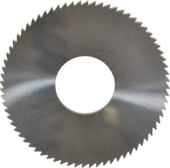 Made in USA - 2-1/2" Diam x 1/8" Blade Thickness x 7/8" Arbor Hole Diam, 72 Tooth Slitting and Slotting Saw - Arbor Connection, Solid Carbide, Concave Ground - Caliber Tooling