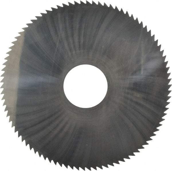 Made in USA - 4" Diam x 0.046" Blade Thickness x 1" Arbor Hole Diam, 90 Tooth Slitting and Slotting Saw - Arbor Connection, Solid Carbide, Concave Ground - Caliber Tooling