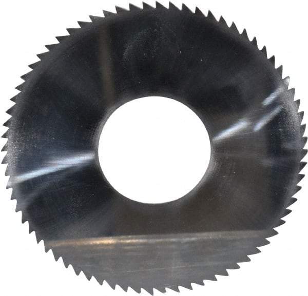 Made in USA - 2-3/4" Diam x 0.0313" Blade Thickness x 1" Arbor Hole Diam, 72 Tooth Slitting and Slotting Saw - Arbor Connection, Uncoated, Solid Carbide, Concave Ground - Caliber Tooling