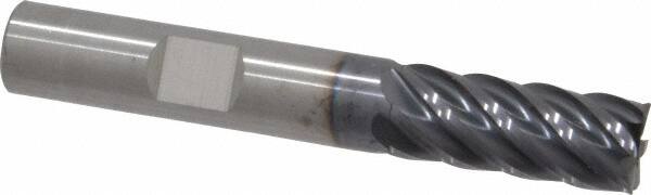 RobbJack - 3/8", 6 Flute, Single End, Solid Carbide, 0.0050 - 0.0070" Corner Radius End Mill - 2-1/2" OAL, 40° Helix, Right Hand Flute, 7/8" LOC, Right Hand Cut - Caliber Tooling