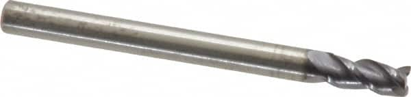 RobbJack - 1/8", 3 Flute, Single End, Solid Carbide, Corner Chamfer End Mill - 1-1/2" OAL, 40° Helix, Right Hand Flute, 1/4" LOC, Right Hand Cut - Caliber Tooling