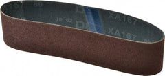 Made in USA - 2" Wide x 18-15/16" OAL, 80 Grit, Aluminum Oxide Abrasive Belt - Aluminum Oxide, Medium, Coated - Caliber Tooling