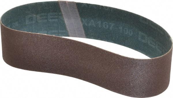 Made in USA - 2" Wide x 18-15/16" OAL, 100 Grit, Aluminum Oxide Abrasive Belt - Aluminum Oxide, Fine, Coated - Caliber Tooling