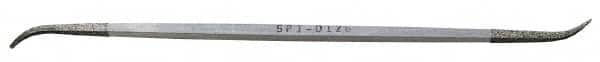 Grobet - 6" OAL Fine Oval Riffler Diamond File - 1 LOC, 126 Grit - Caliber Tooling