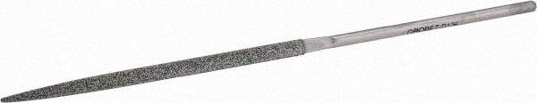 Grobet - 5-1/2" OAL Coarse Three Square Needle Diamond File - 126 Grit - Caliber Tooling